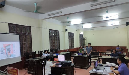 Viện KSND huyện Sóc Sơn phối hợp với Tòa án cùng cấp tổ chức phiên tòa...